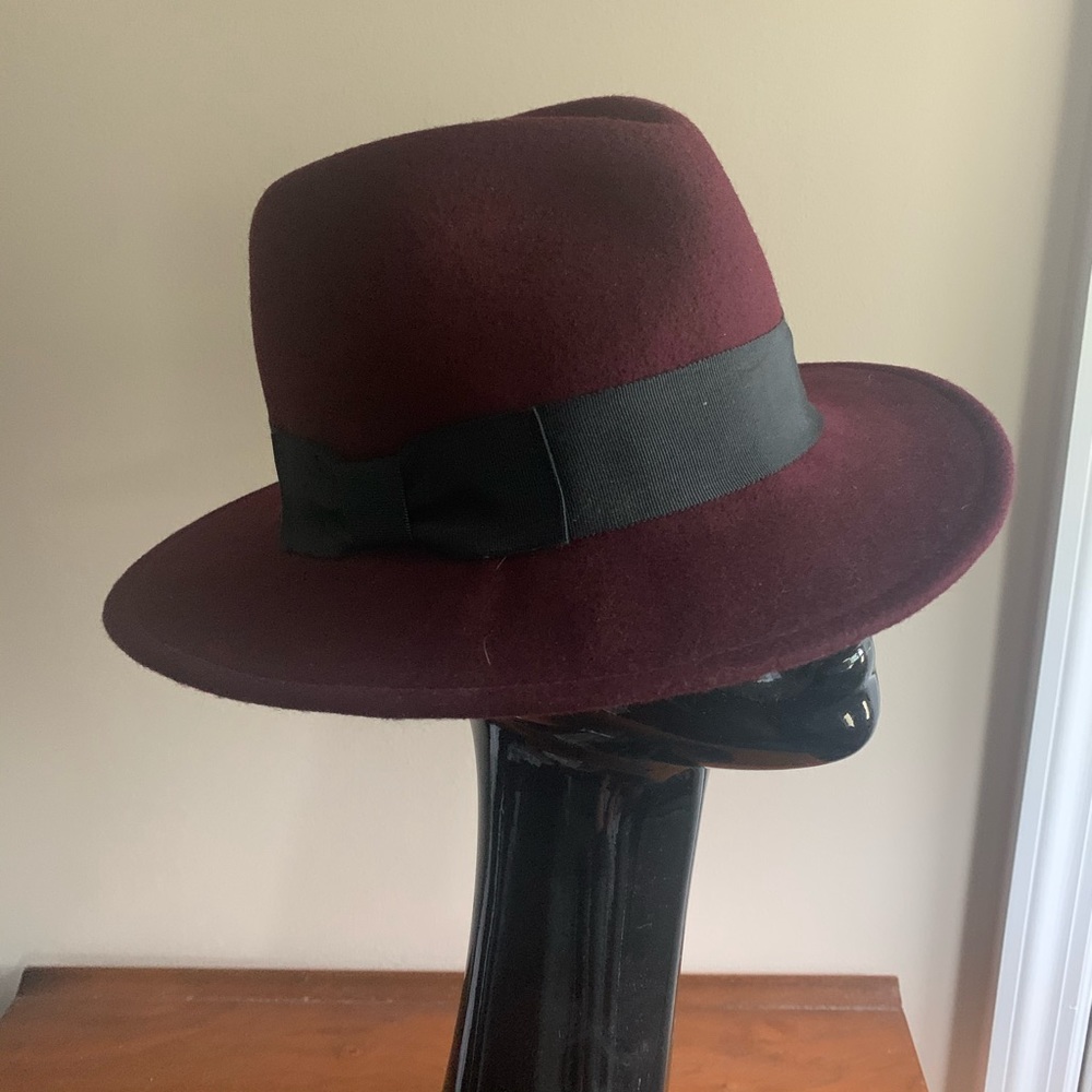 hatattack Burgundy Wool Fedora Made In USA